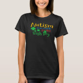 T-shirt St Patrick Day Four Leaf C Leprechaun Autism Aware (Devant)