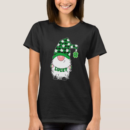 T-shirt St Patrick Day Gnome Lucky Casquette Patty Day Buf (Devant)