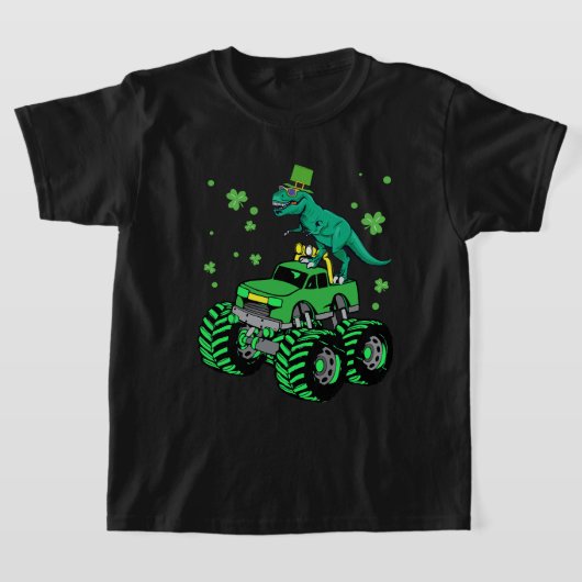 T-shirt St Patrick Day Monster Truck Dinosaure Irlandais E (Poser)