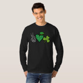T-shirt St Patrick Day Peace Love Shamrock Saint Paddy Men (Devant entier)