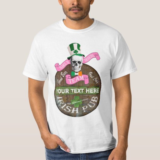 T-shirt St patrick de l'équipe de boisson irish Girls pers (Devant)