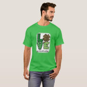 T-shirt St patrick Enseignant Messy Bun Leopard Bleached I (Devant entier)