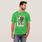 T-shirt St patrick Enseignant Messy Bun Leopard Bleached I (Devant entier)