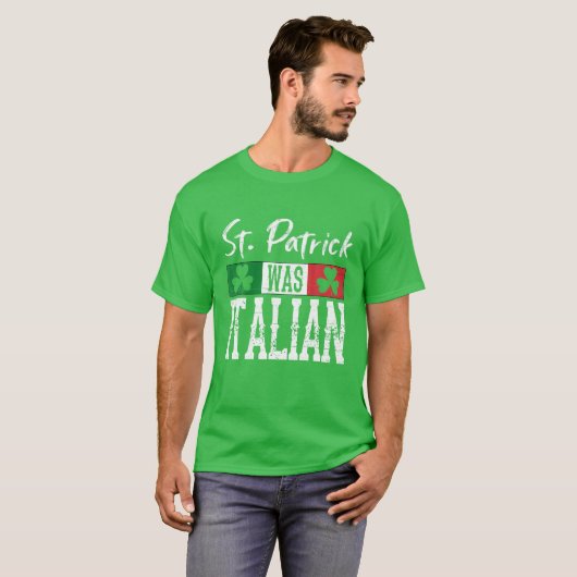 T-shirt St Patrick Était Italien St Patrick's Day Shamrock (Devant entier)