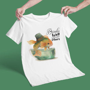 T-shirt St Patrick Goldfish Drôle Boit Bien Avec D'Autres