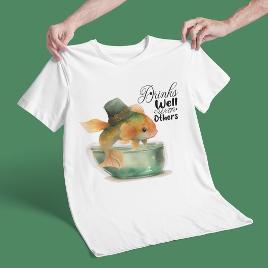 T-shirt St Patrick Goldfish Drôle Boit Bien Avec D'Autres