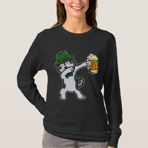T-shirt St Patrick Jour Husky Sibérien Chien Dabbing Lepre