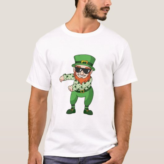 T-shirt st patrick leprechaun flossant danse (Devant)