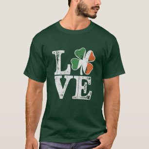 T-shirt St Patrick Love Chance Irlande Trèfle Vert 