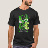 T-shirt St patrick Lucky Funny Doctor Gnome Leopard Green (Devant)