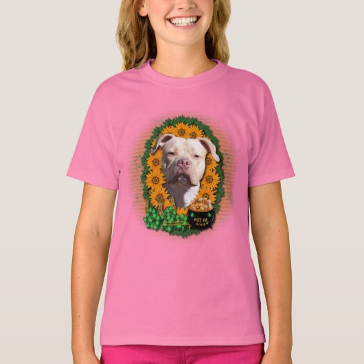 T-shirt St patrick - Pot d'or - Pitbull - Jersey Girl (Devant)