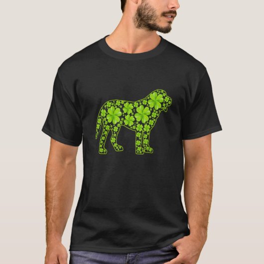 T-shirt St Patrick Retro Leprechaun Bernard Dog Shamrock (Devant)