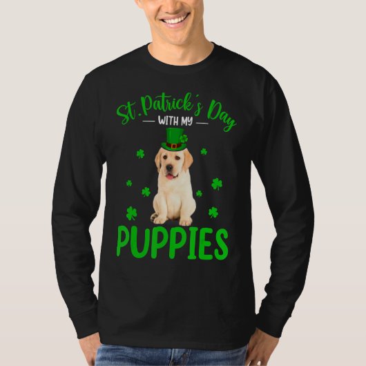 T-shirt St Patrick S Day Avec Mes Chiots St Patrick Leprec (Devant)