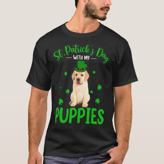 T-shirt St Patrick S Day Avec Mes Chiots St Patrick Leprec (Devant)