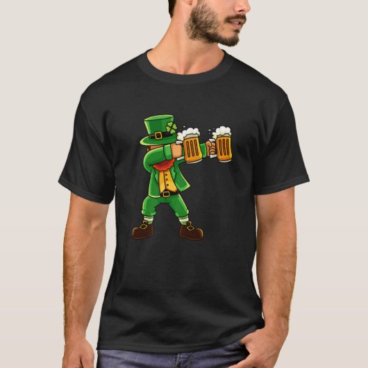 T-shirt St Patrick´s Day Dabbing Leprechaun Irish Gnome Be (Devant)