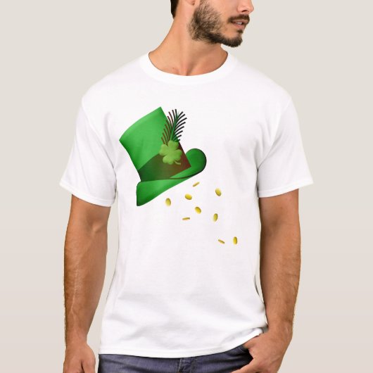 T-shirt St Patrick`s Day Gold Coins Casquette vert (Devant)