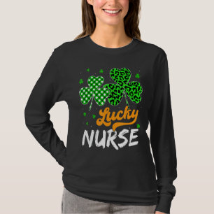 T-shirt St Patrick S Day Lucky Nurse Funny Shamrock Leopar