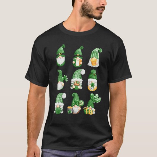 T-shirt St Patrick S Day Shamrock Gnome Cute Collection Lu (Devant)