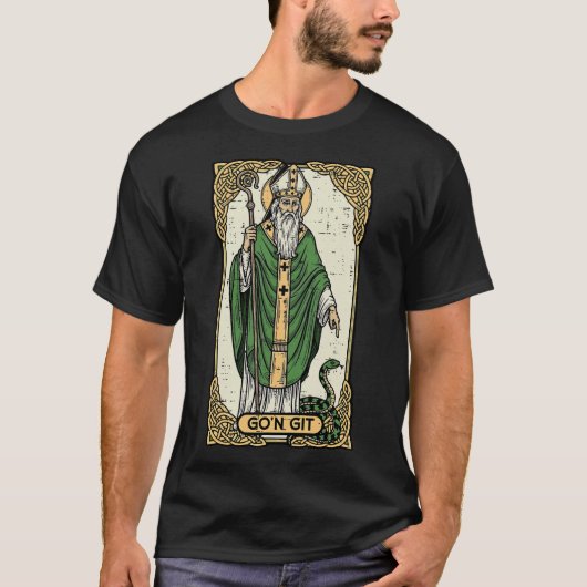 T-shirt St Patrick Snake Gon Git Card Saint Pattys (Devant)