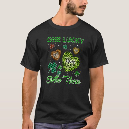 T-shirt St patrick Un Lucky Ortho Infirmière Buffalo Leopa (Devant)