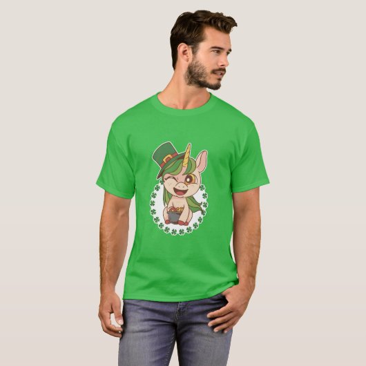 T-shirt St patrick Unicorn (Devant entier)