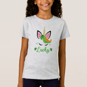 T-Shirt St Patrick Unicorn Lucky Green Clover Shamrock Amu
