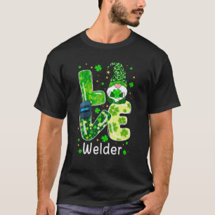 T-shirt St Patricks Chanceux Gnome de Soudure Drôle Léopar