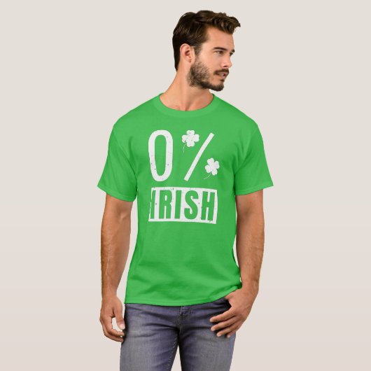 T-shirt St Patrick's Day 0% Irish Four Leaf Clover (Devant entier)