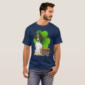 T-shirt St Patrick's Day Anglais Springer Shamrock espagno (Devant entier)