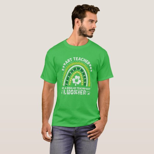 T-shirt St Patrick's Day Art Teacher Funny Rainbow Shamroc (Devant entier)