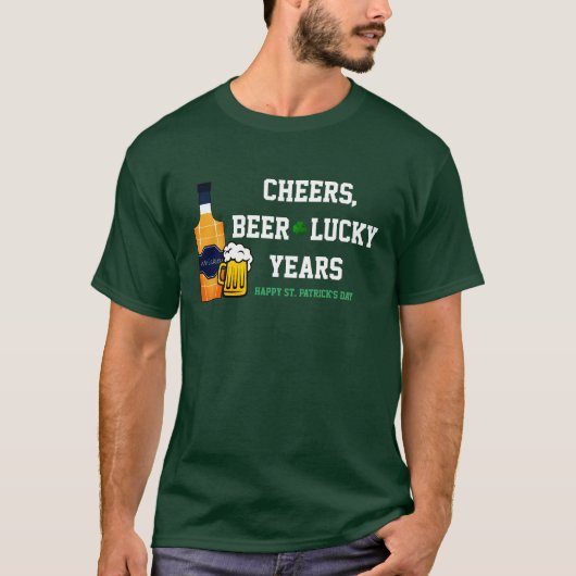T-shirt St Patrick's Day avec mug de bière et Whiskey (Devant)