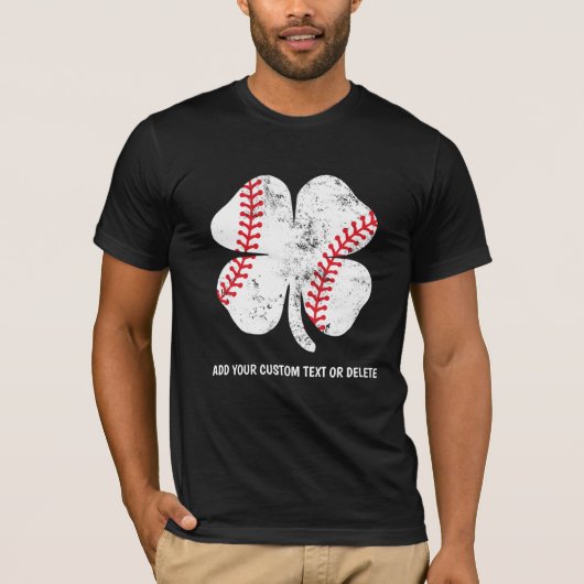T-shirt St Patrick's Day Baseball 4 Shamrock Feuille Clove (Devant)