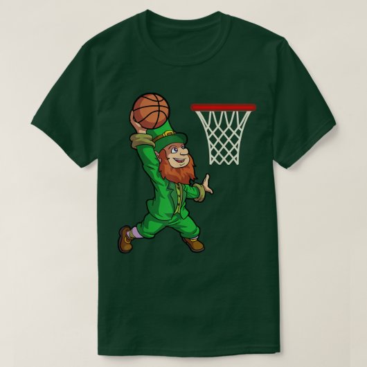 T-shirt St Patricks Day Basketball Dunk Leprechaun Boys Ki (Design devant)
