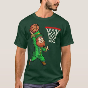 T-shirt St Patricks Day Basketball Dunk Leprechaun Boys Ki