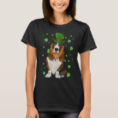 T-shirt St Patricks Day Basset Hound Dog Shamrock (Devant)