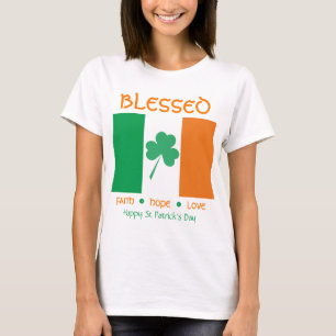 T-shirt St Patrick's Day BÉNÉFICIÉ Foi Hope Amour Shamrock