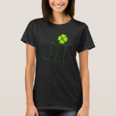 T-shirt St Patricks Day Black Cat My Lucky Charm Shamrock (Devant)