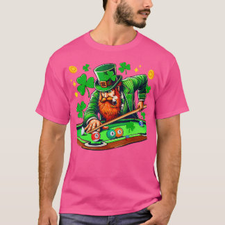 T-shirt St Patrick'S Day Boy Jouer À Billard Joueur Équipe
