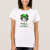 T-SHIRT ST PATRICK'S DAY CHAT AVEC CLOVER VERT (Devant)