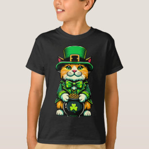 T-shirt St Patrick's Day Chat Leprechaun Chat Shamrock irl