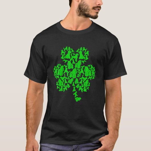 T-shirt St. Patrick's Day Chien Poodle Shamrock Clover Irl (Devant)