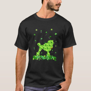 T-shirt St. Patrick's Day Chien Poodle Shamrock Clover Irl