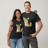 T-shirt St Patrick's Day Corgi Dog Irish Shamrock Leprecha (Unisexe)