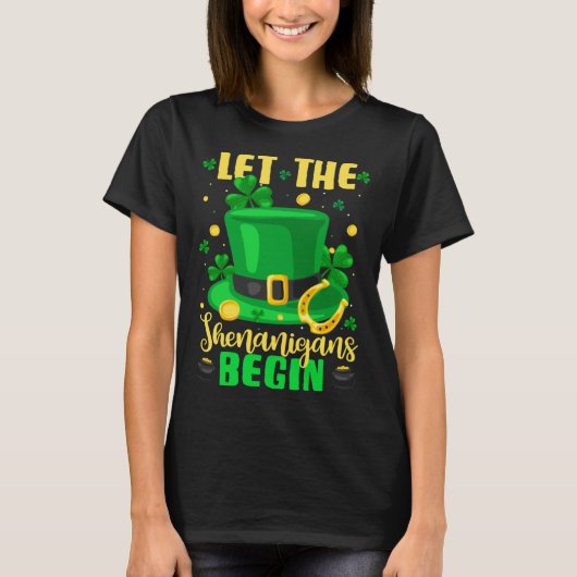 T-shirt St Patricks Day Costume Let Shenanigans Begin Lepr (Devant)