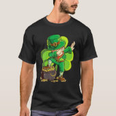T-shirt St Patricks Day Dabbing Leprechaun Boys Kids Men G (Devant)