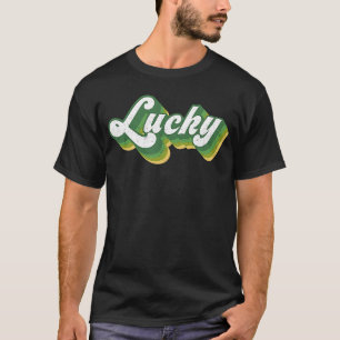 T-shirt St Patrick's Day déprimé Lucky Word style rétro