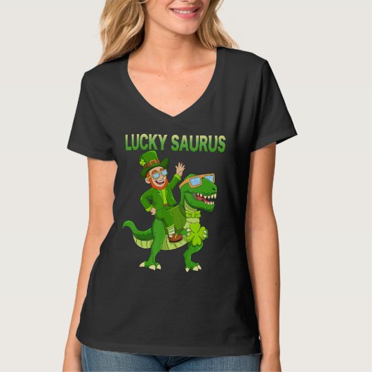 T-shirt St Patricks Day Dinosaur Happy St Pat Trex Boys Gi (Devant)