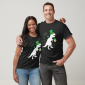 T-shirt St Patricks day dinosaur t-rex with irish flag for (Unisexe)