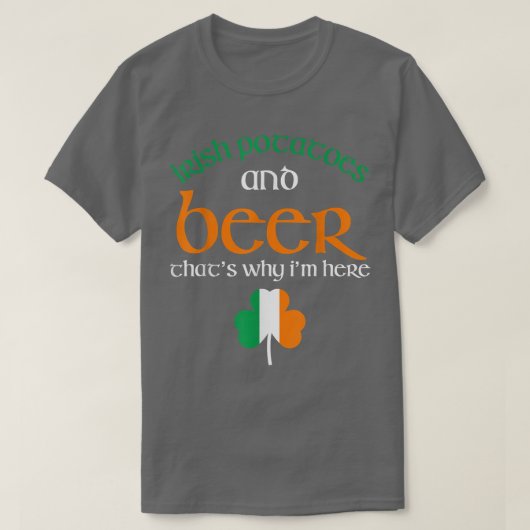 T-shirt St Patricks Day Drinking Beer Funny Irish Potatoes (Design devant)