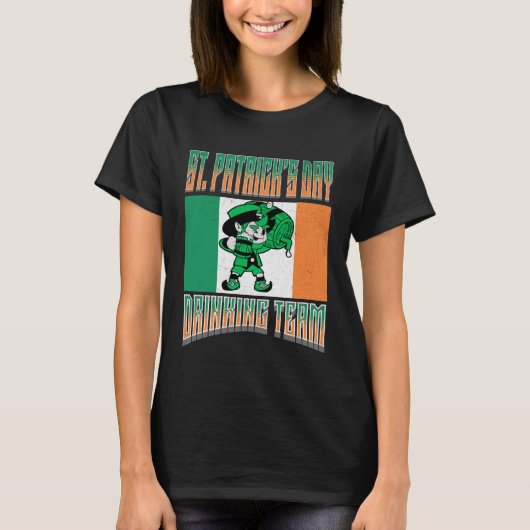 T-shirt ST Patrick's Day Drinking Team  Leprechaun Irish M (Devant)